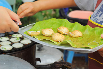Coconut milk mix sugar and flour. - Kind of Thai sweetmeat