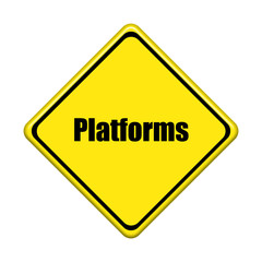  yellow road sign on white background