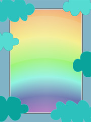 Fototapeta premium clouds and rainbow frame