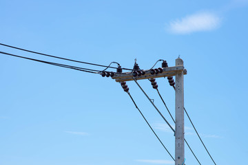 Energy and technology: electrical post by the road