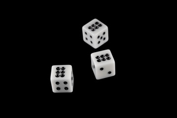Dice on black background