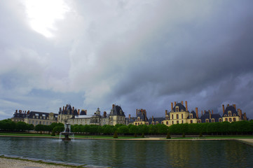 Park and royal residence in Fontainebleau, France ..