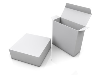 blank boxes isolated on white background