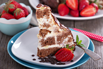 Chocolate cake with sour cream frosting