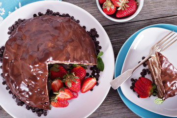 Chocolate cake with sour cream frosting