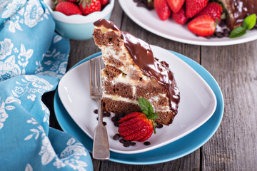 Chocolate cake with sour cream frosting