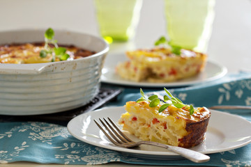 Potato and pepper breakfast gratin