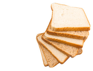Whole Wheat Bread and Sandwich Bread Over White Background