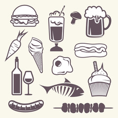 Food set icons