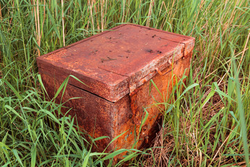 old rusty closed chest