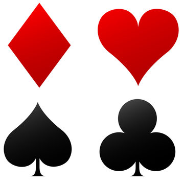 Four playing cards icons