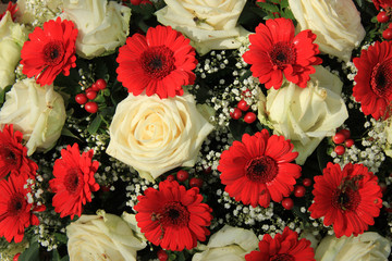 Bridal bouquet in red and white