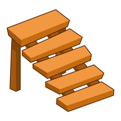 Wooden stairs isolated illustration