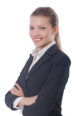 Businesswoman isolated on the white
