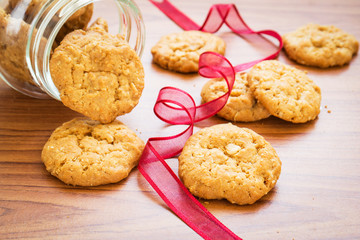 Peanut butter cookies and bottle