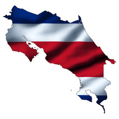 Fototapeta premium Waving flag inside map - Costa Rica