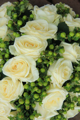 Wedding flowers: roses and green