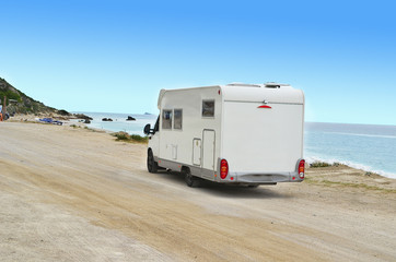 car caravan - sea - summer holidays