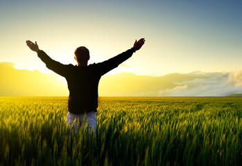 Silhouette of a winner. Sport and active life concept