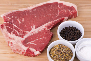 T-bone with seasoning