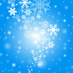 Fototapeta na wymiar falling snow on the blue background - vector image