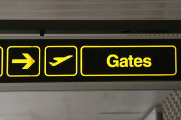 Airport gates to the right
