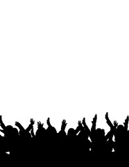 People party silhouette isolated on white