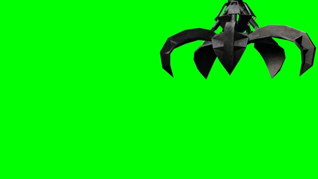 animated excavator claw - green screen effect