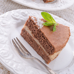 chocolate cakes with nut filling