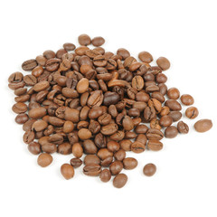 Arabica Coffee Beans Isolated on White Background