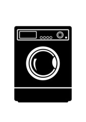 Washing machine on white background