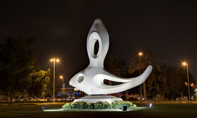 Fish Monument at the corniche in Manama, Bahrain