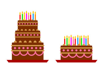 Cake icons on white background