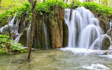 Waterfall in the Plitvice Lakes
