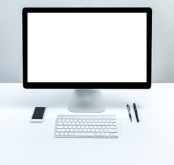Fototapeta premium computer with blank screen monitor