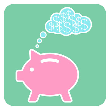 piggy bank dreaming about money