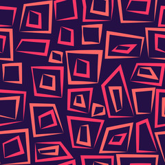Geometric abstract seamless pattern on dark purple