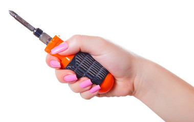 screwdriver in hand