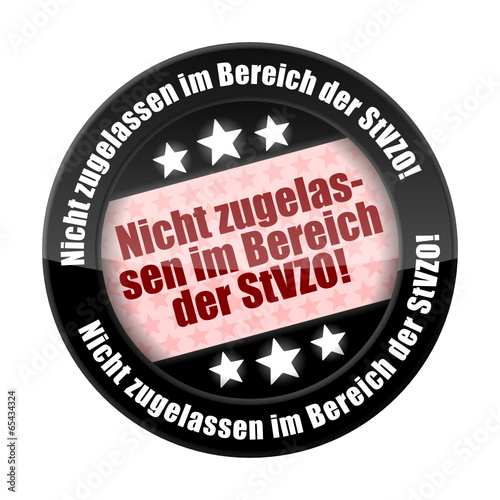 "button 201405 nicht zugelassen im bereich der stvzo! I" Stock image