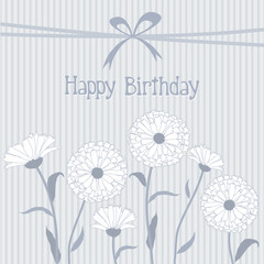 Floral background with daisy, vector illustration card