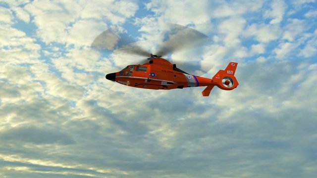 Coast Guard Helicopter fly in the sky