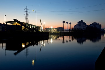 Electricity power plant near a river
