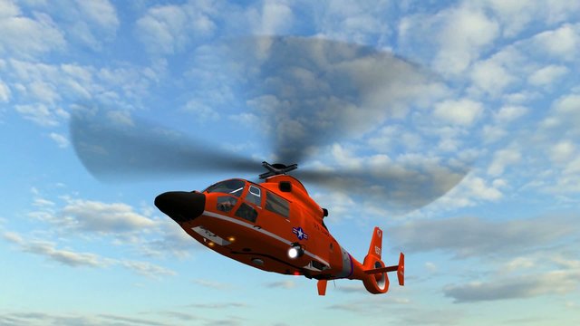 Coast Guard Helicopter in fly - close up