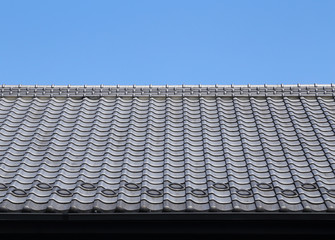 Roof of traditionally japanese