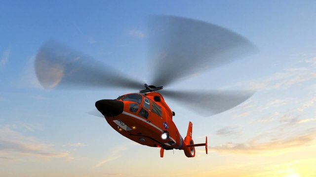 Coast Guard Helicopter in fly - close up