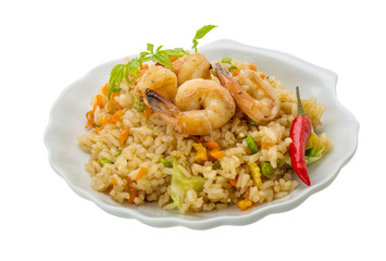 Fried rice with shrimps