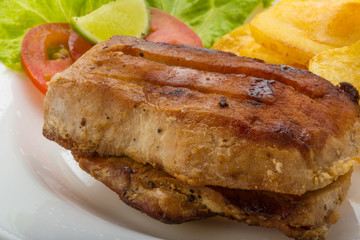 Grilled pork with potato