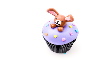 Easter cupcakes isolated white background