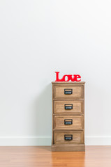 Love on bedside table