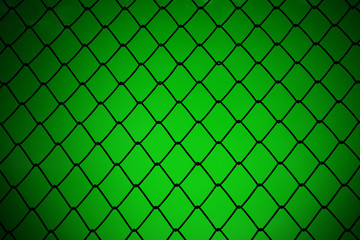 metallic net with green background
